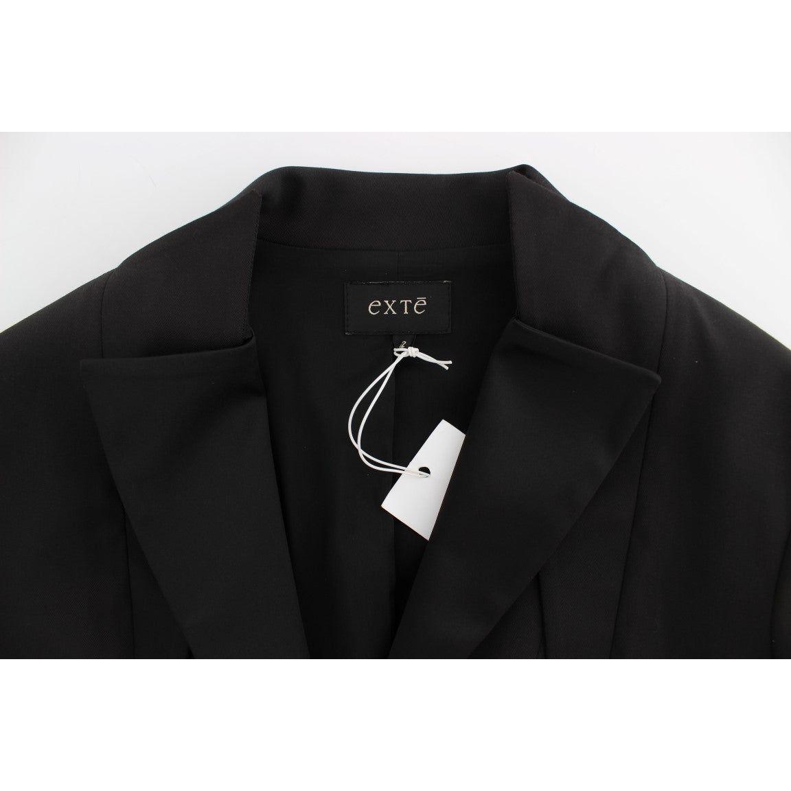 Exte Black Stretch Single Breasted Blazer Jacket SIG30905-3