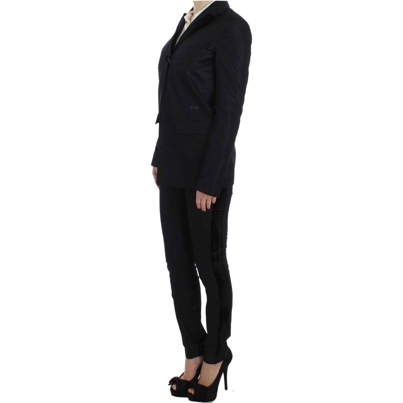Exte Black One Button Three Piece Suit SIG30908-42