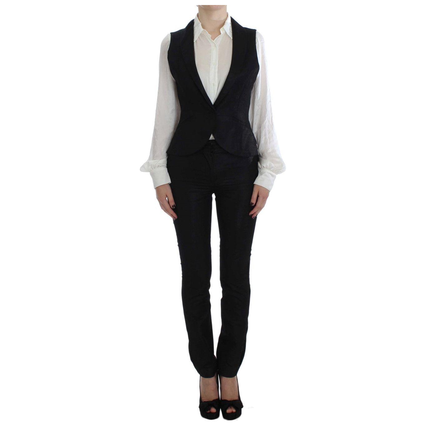 Exte Black One Button Three Piece Suit SIG30908-42