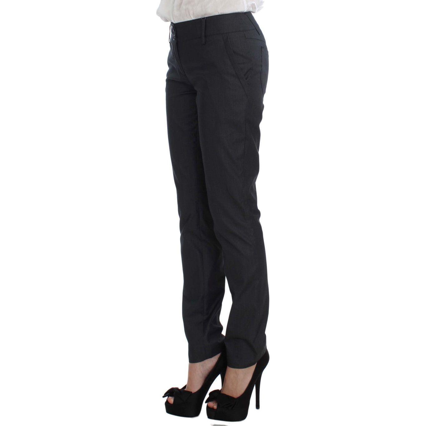 Exte Gray One Button Two Piece Suit SIG30912-1