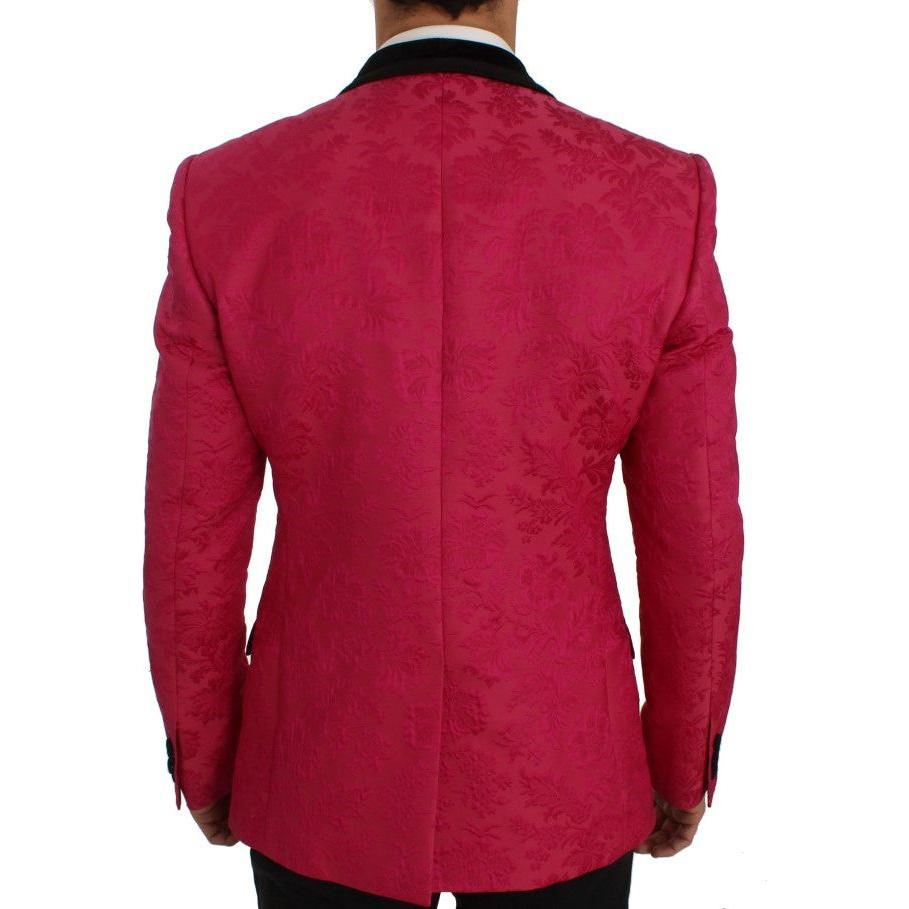 Dolce & Gabbana Pink Floral Brocade Slim Blazer Jacket SIG50050-1