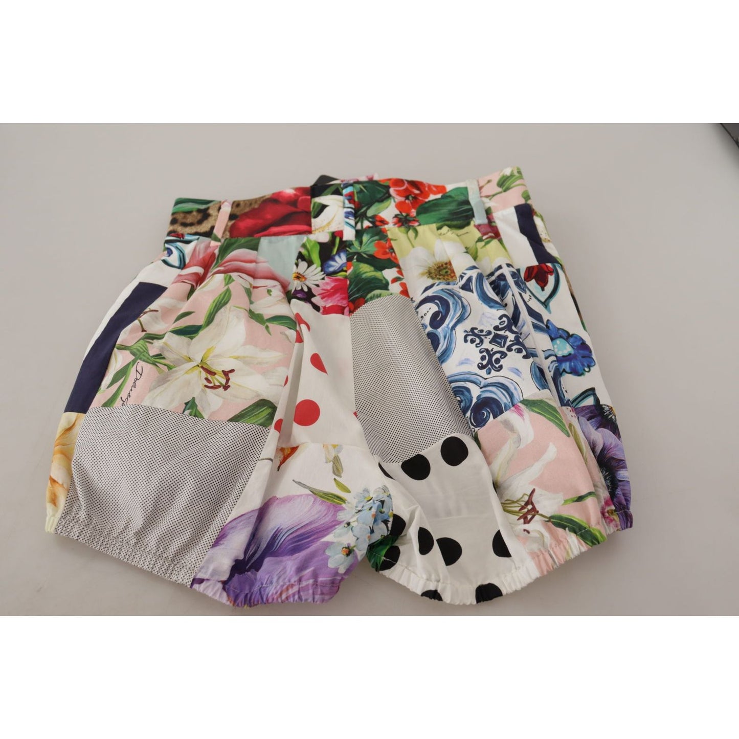 Dolce & Gabbana Multicolor Patchwork High Waist Cotton Shorts SKI1838- 40