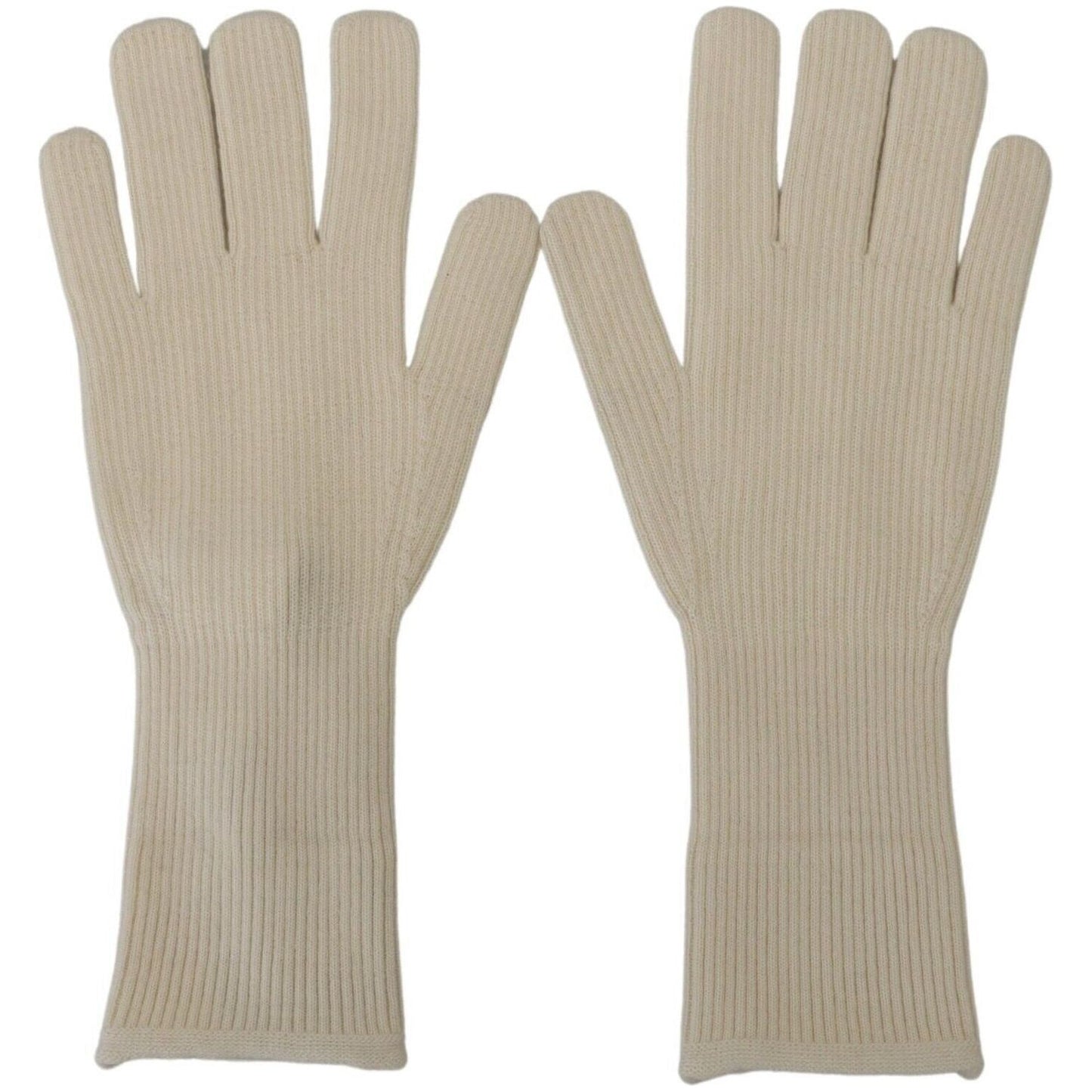 Dolce & Gabbana White Cashmere Knitted Hands Mitten Mens Gloves LB3068 - 9