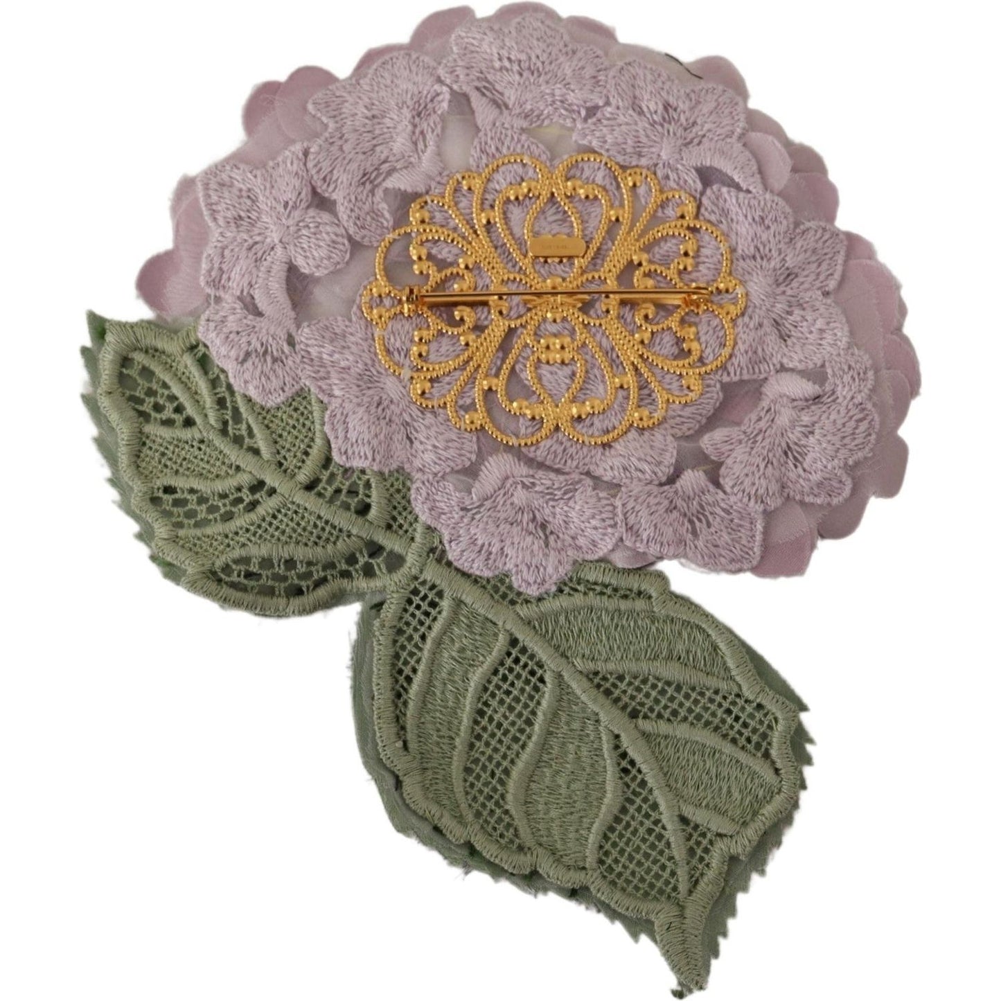 Dolce & Gabbana Purple Floral Gold Tone Brass Women Brooch SMY101435