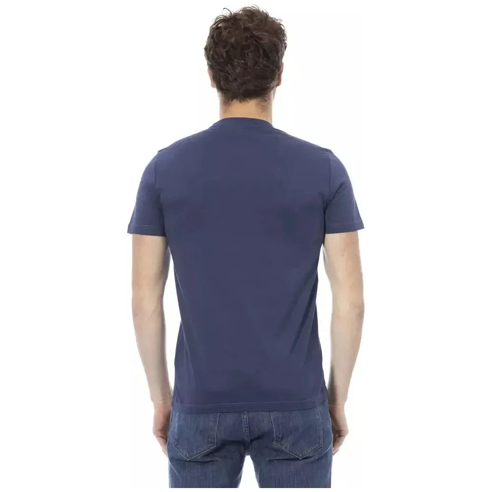 Baldinini Trend Blue Cotton Men T-Shirt BA-23177-XL