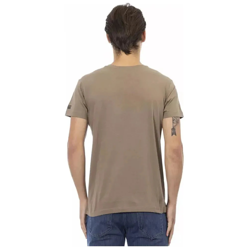 Trussardi Action Brown Cotton Men T-Shirt TR-22876-S