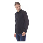 Verri Black Cotton Men's Polo Shirt Long Sleeve VE-18324-L