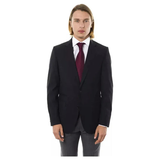 Uominitaliani Black Wool Mens Blazer