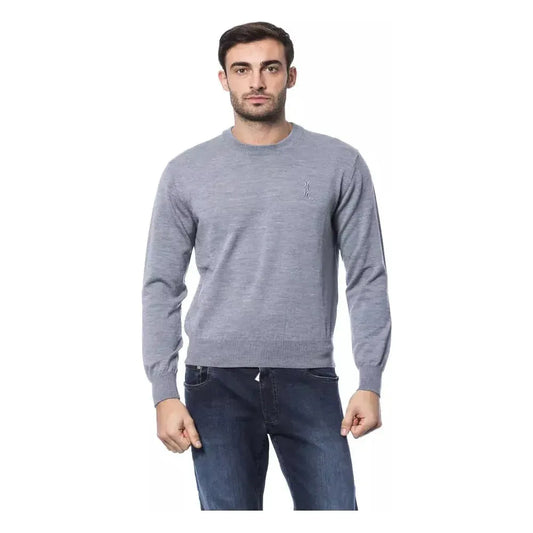 Billionaire Italian Couture Gray Merino Wool Men Sweater