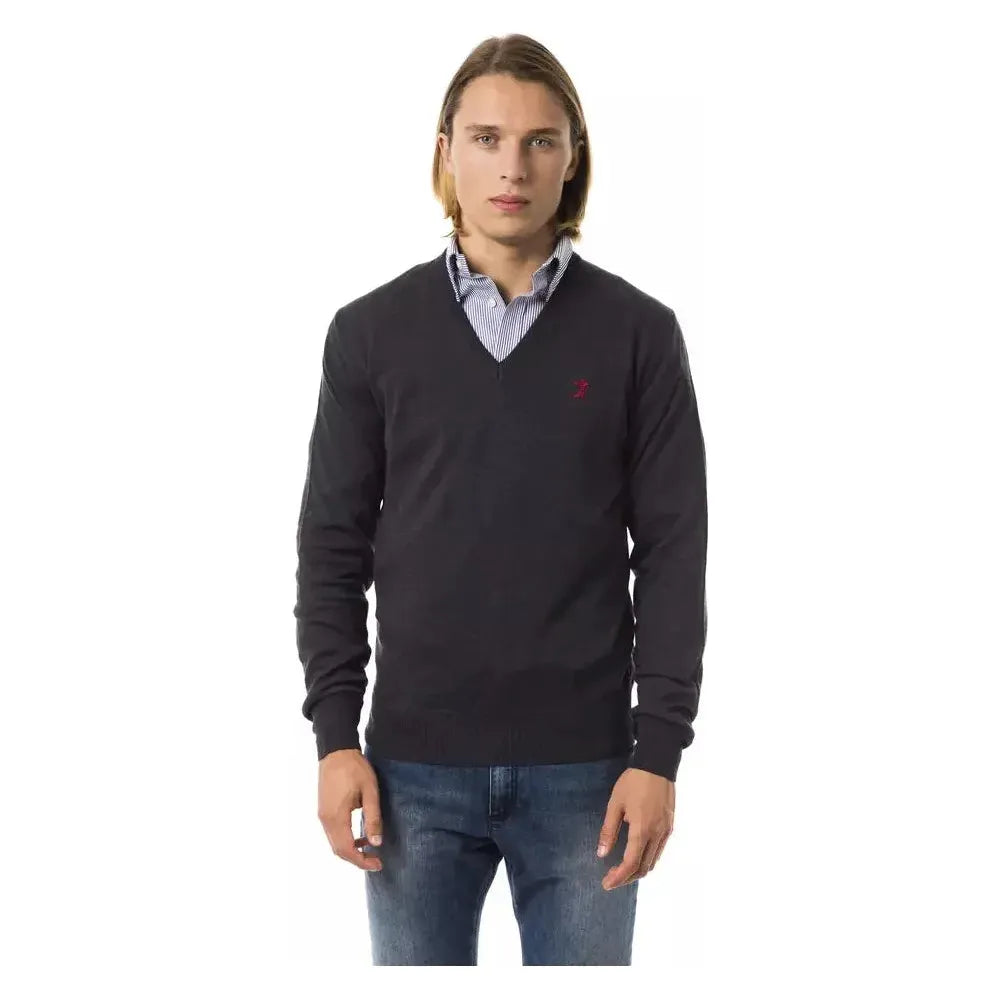 Uominitaliani Gray Merino Wool Men Sweater UO-7824-S