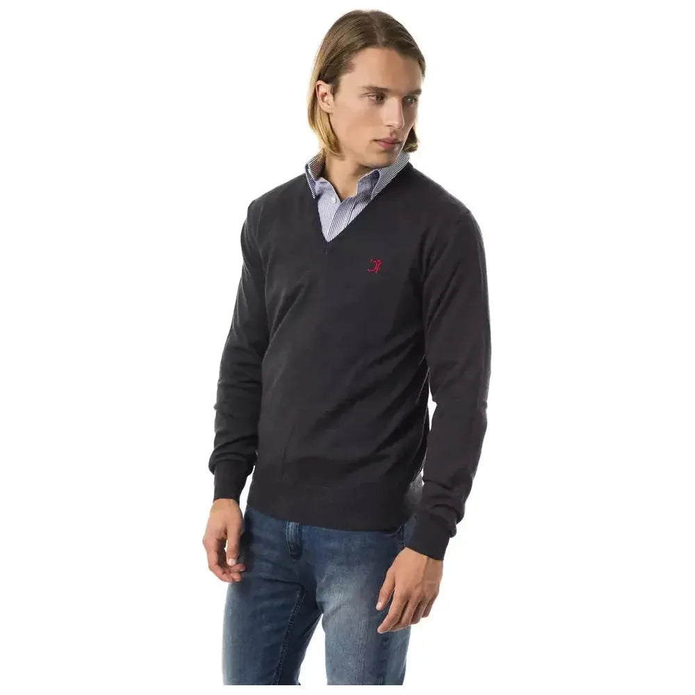 Uominitaliani Gray Merino Wool Men Sweater UO-7824-S