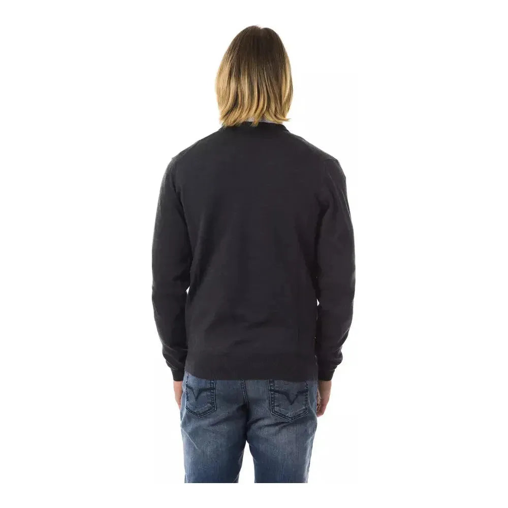 Uominitaliani Gray Merino Wool Men Sweater UO-7824-S