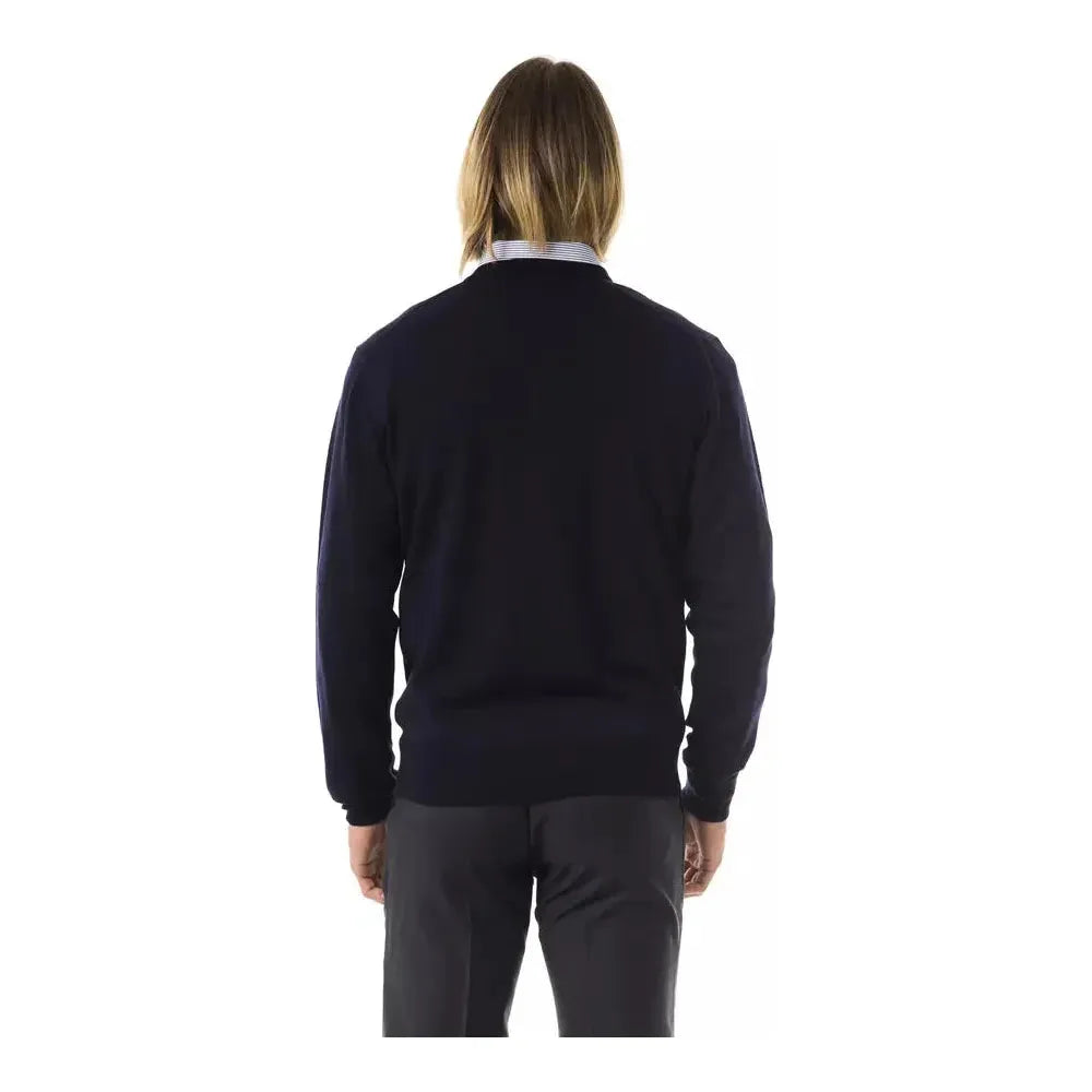 Uominitaliani Blue Merino Men Sweater UO-7823-XS