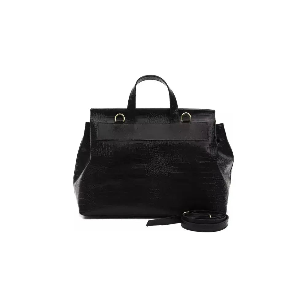 Pompei Donatella Black Leather Women Shoulder Bag PO-5824