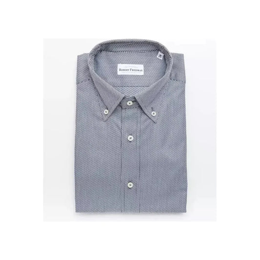 Robert Friedman Blue Cotton Men Shirt