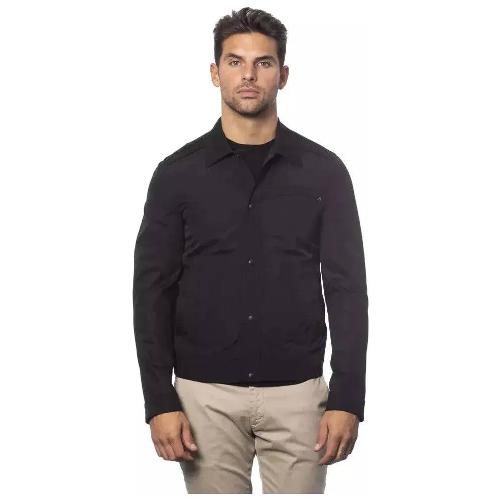 Verri Black Cotton Men Bomber Jacket VE-18319-IT48 | M