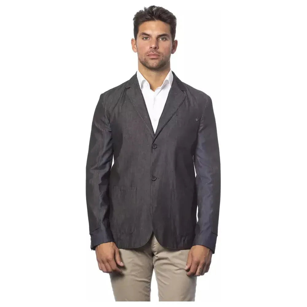 Verri Gray Cotton Men Blazer VE-18304-IT48 | M