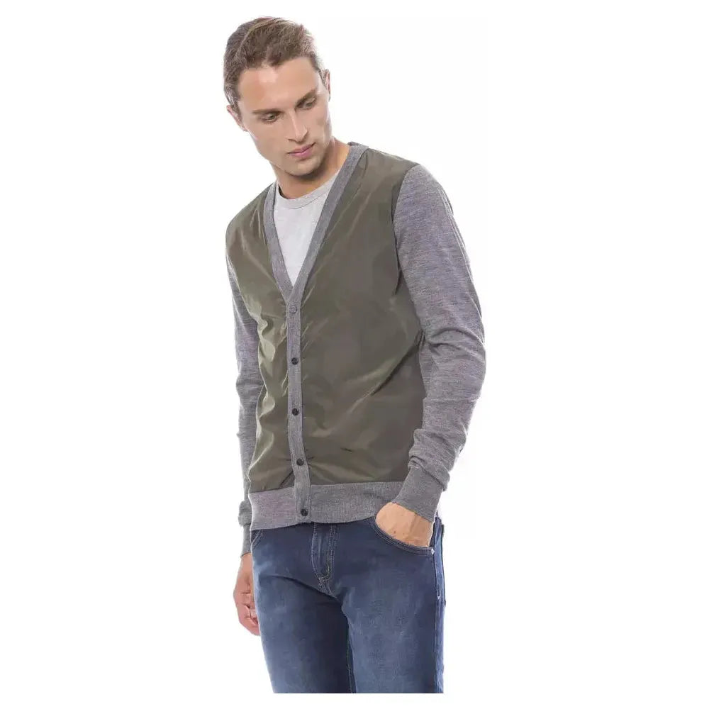 Verri Gray Wool Men Cardigan VE-18288-XL