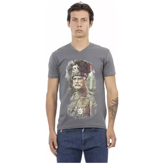 Trussardi Action Gray Cotton Men T-Shirt