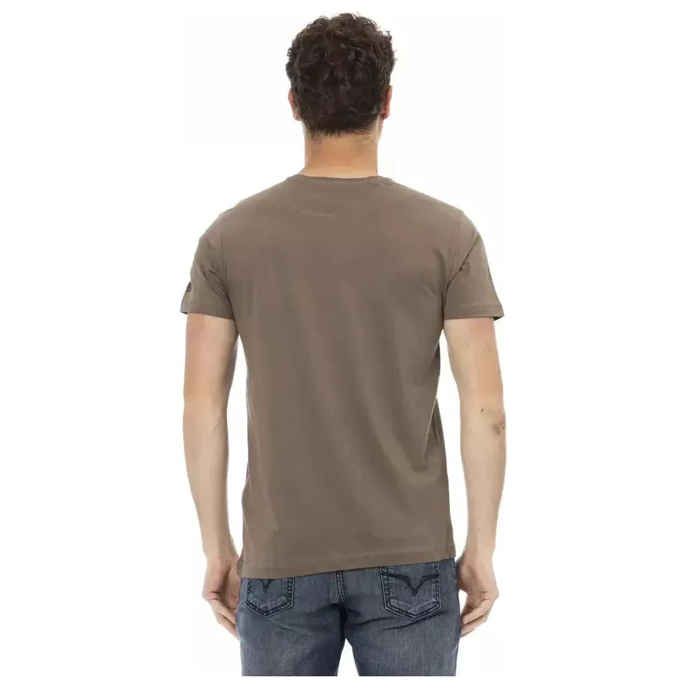 Trussardi Action Brown Cotton Men T-Shirt TR-22802-XL