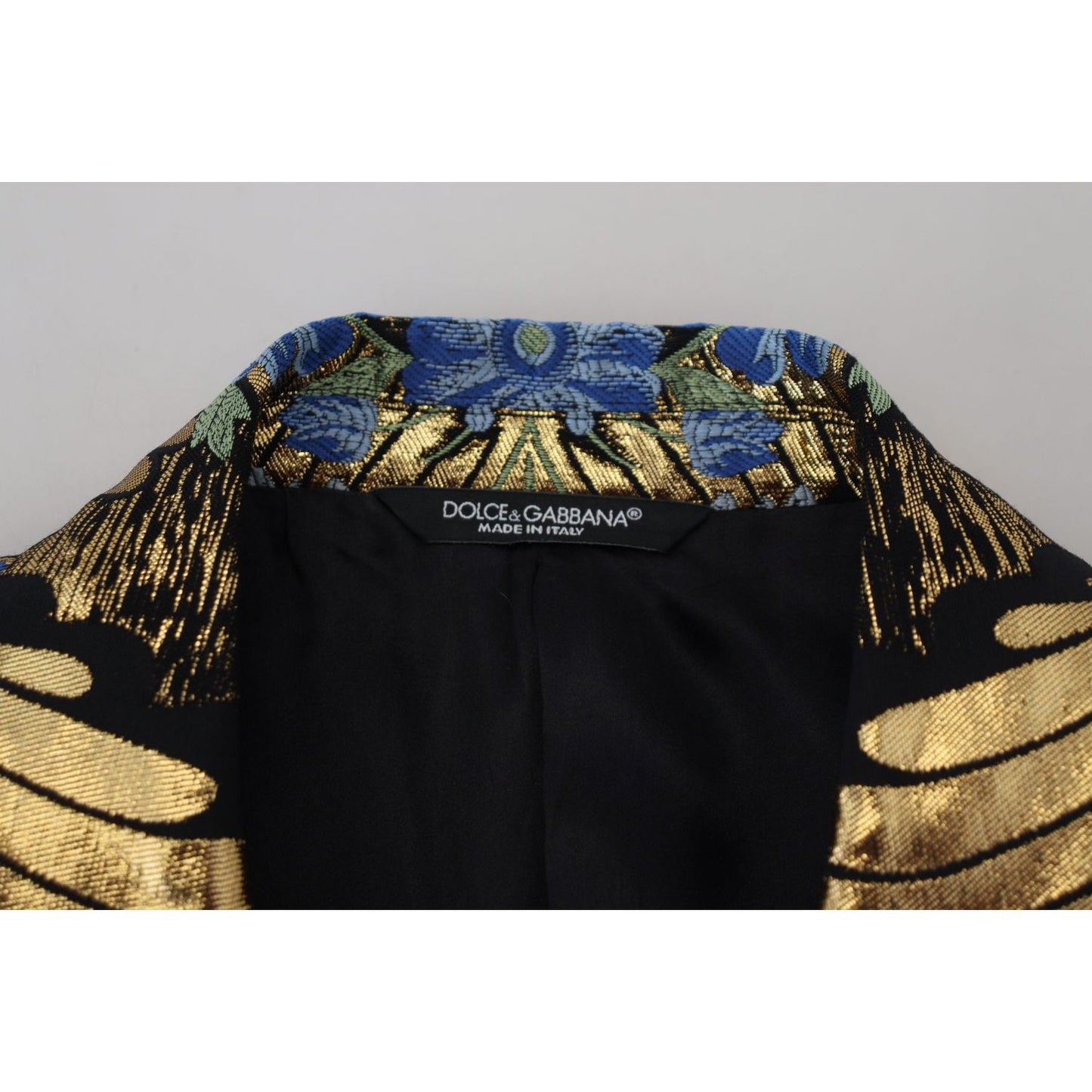 Dolce & Gabbana Gold Lurex Double Breasted Jacket Blazer KOS2120- 46