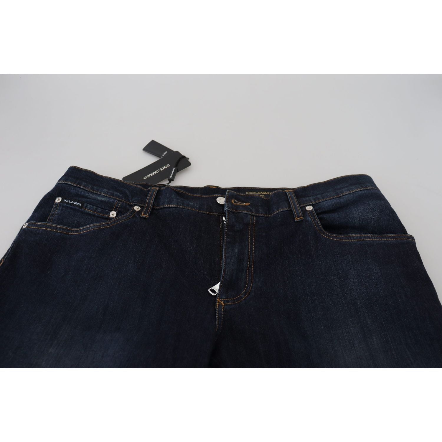 Dolce & Gabbana Blue Cotton Straight Fit Casual Denim Jeans