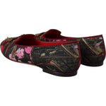 Dolce & Gabbana Multicolor Jacquard Sacred Heart Patch Slip On Shoes LA10070 - 35.5