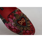 Dolce & Gabbana Multicolor Jacquard Sacred Heart Patch Slip On Shoes LA10070 - 35.5
