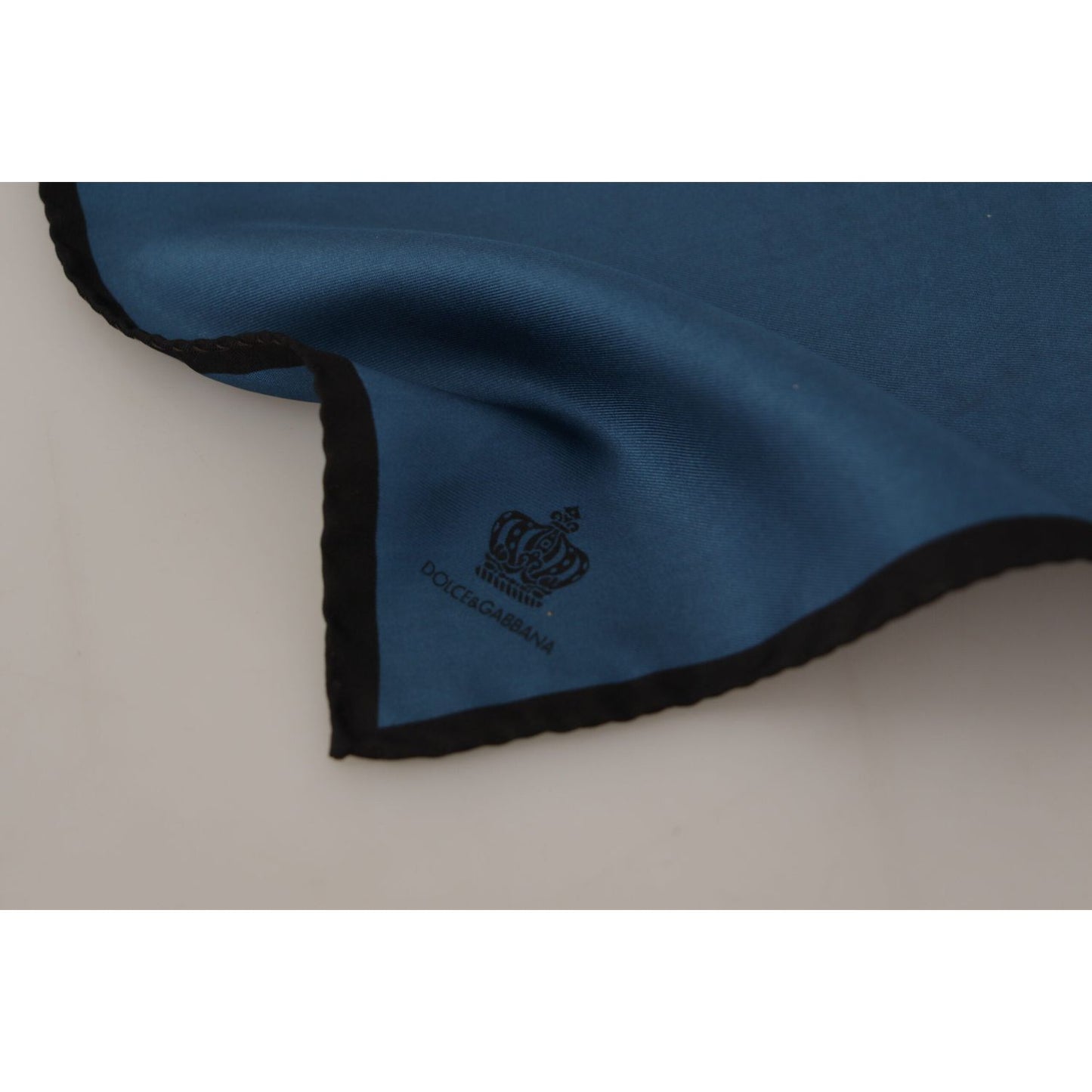 Dolce & Gabbana Black Blue DG Crown Printed Square Handkerchief Scarf