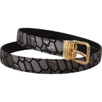 Dolce & Gabbana Multicolor Patchwork Leather Gold Jaquard Belt BEL8408- 90