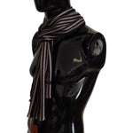 Missoni Multicolor Stripes Wool Knit Fringe Shawl Scarf MS6522