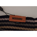 Missoni Multicolor Stripes Wool Knit Fringe Shawl Scarf MS6522