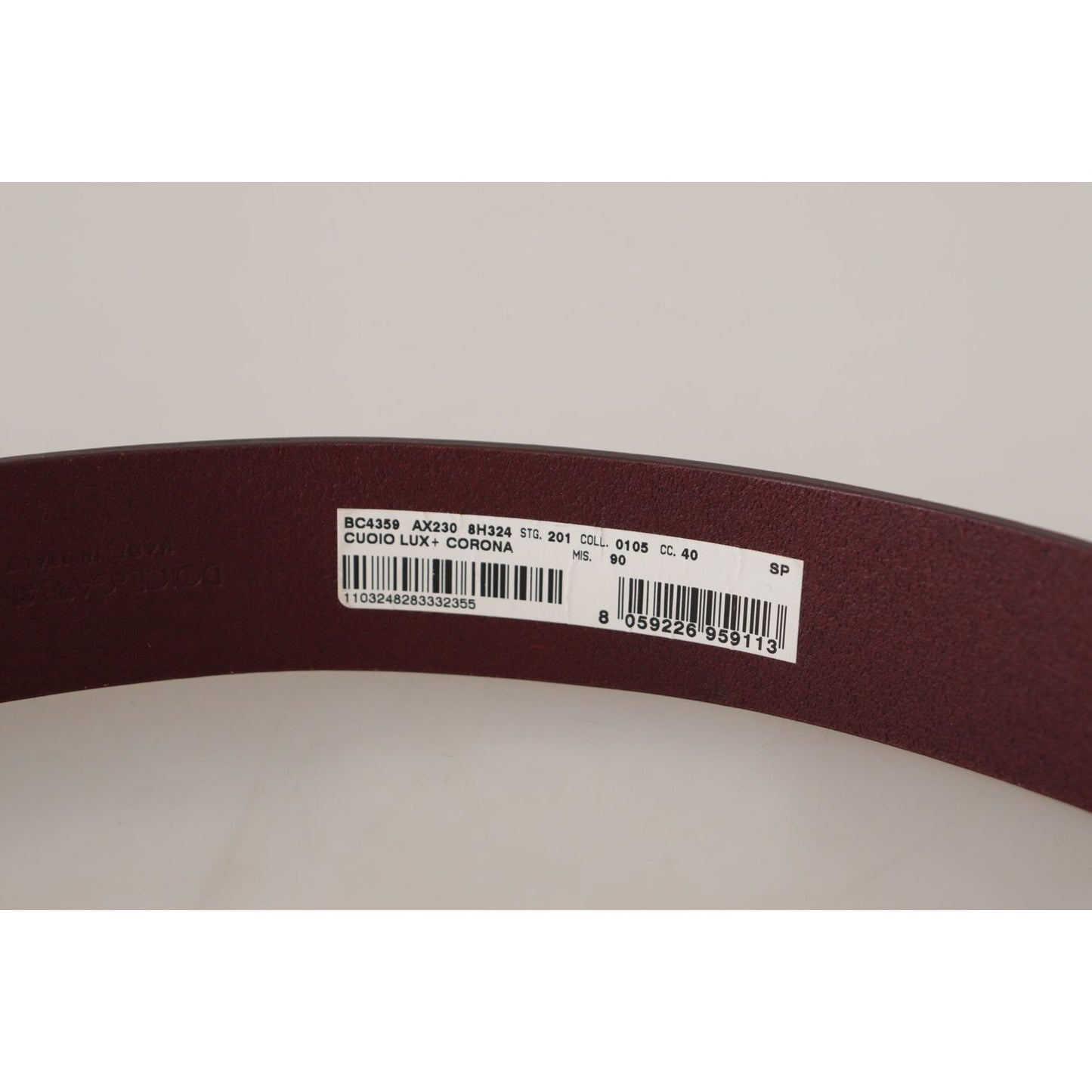 Dolce & Gabbana Brown Leather Silver Metal Crown Buckle Belt BEL8505- 90