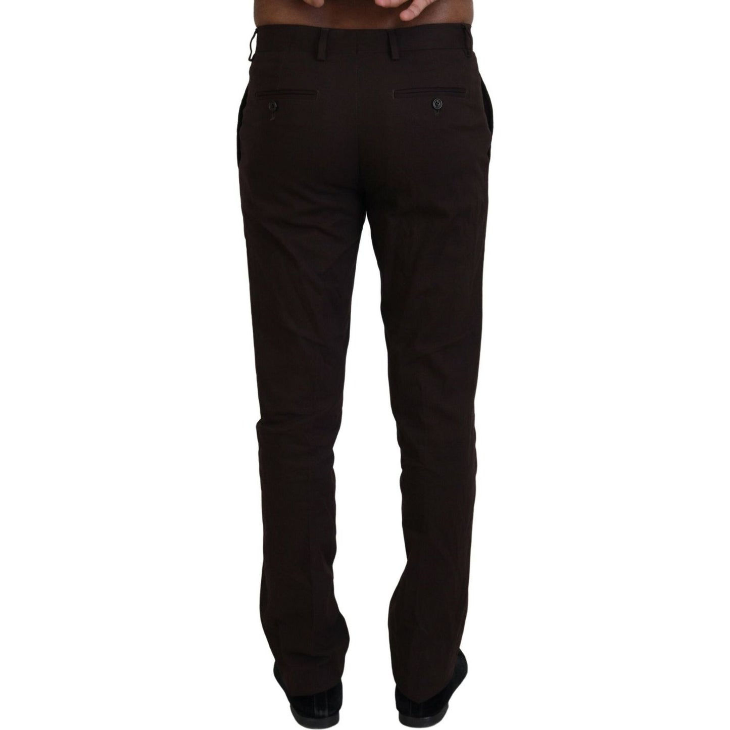 BENCIVENGA Brown Cotton Tapered Formal Men Pants PAN71363 - 48