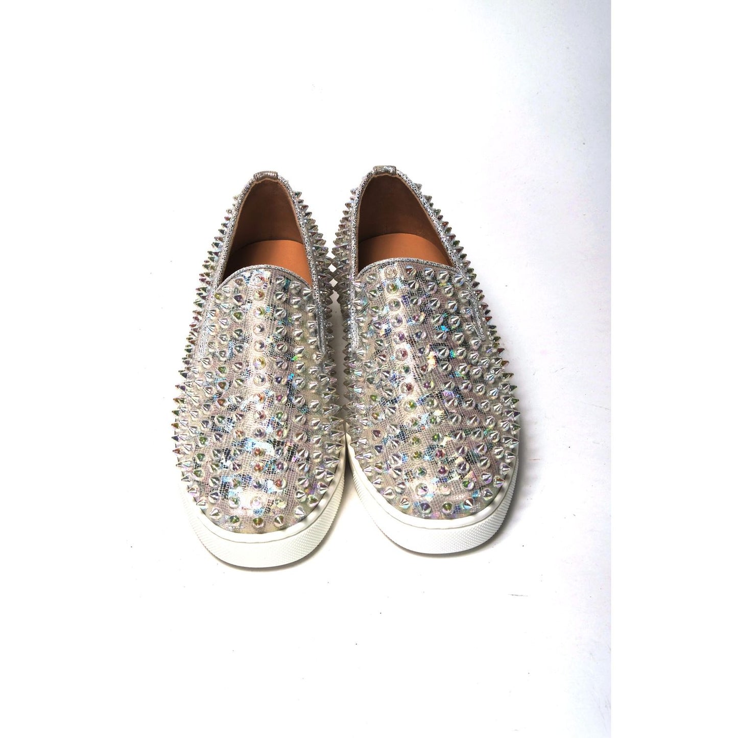 Christian Louboutin White Ab/Clear Ab Roller Boat Woman Flat Sneaker CL059-35.5-FBB-162