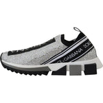 Dolce & Gabbana Silver Rhinestones Sorrento Sneakers Shoes LA10188-37.5
