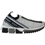 Dolce & Gabbana Silver Rhinestones Sorrento Sneakers Shoes LA10188-37.5