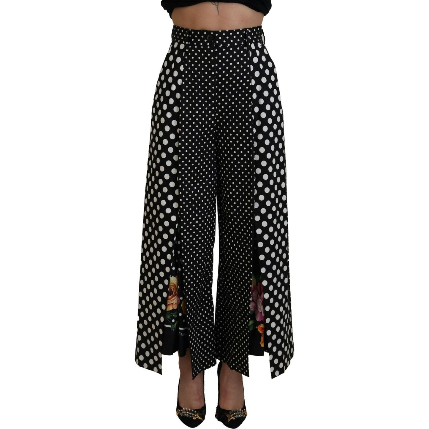 Dolce & Gabbana Multicolor Polka Dots High Waist Pants PAN74592- 38