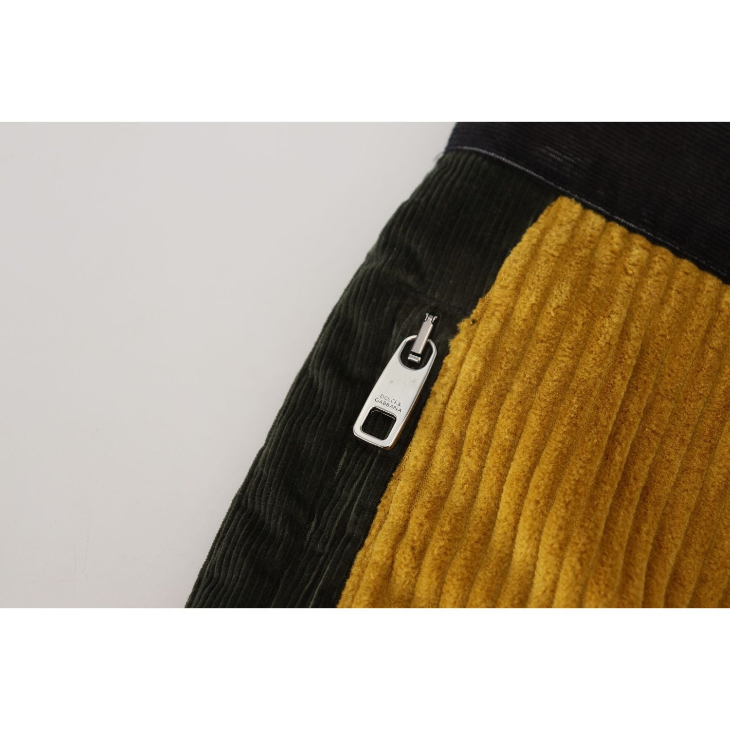 Dolce & Gabbana Black Yellow Cotton Men Pants