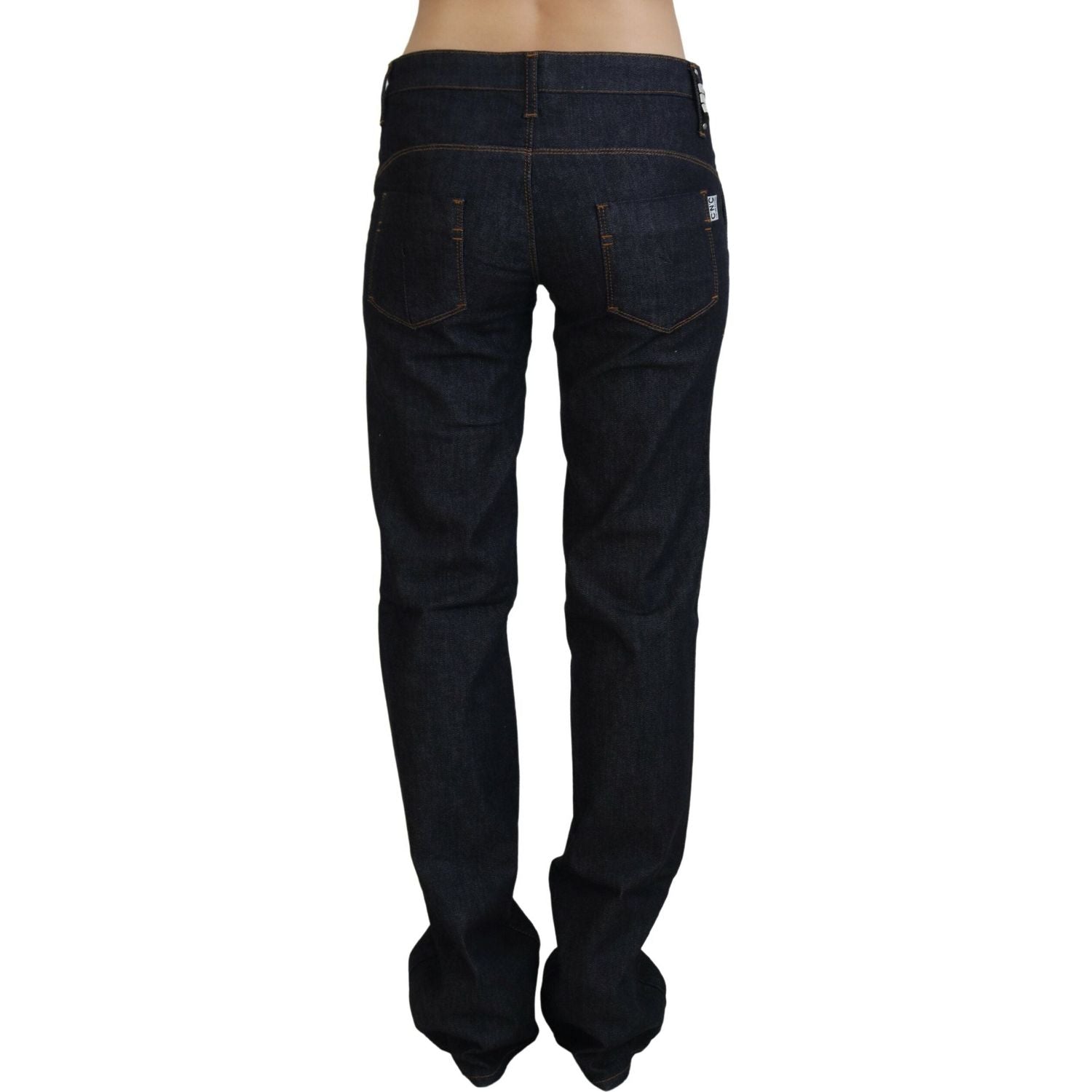 Costume National Blue Low Waist Straight Denim Pants Jeans