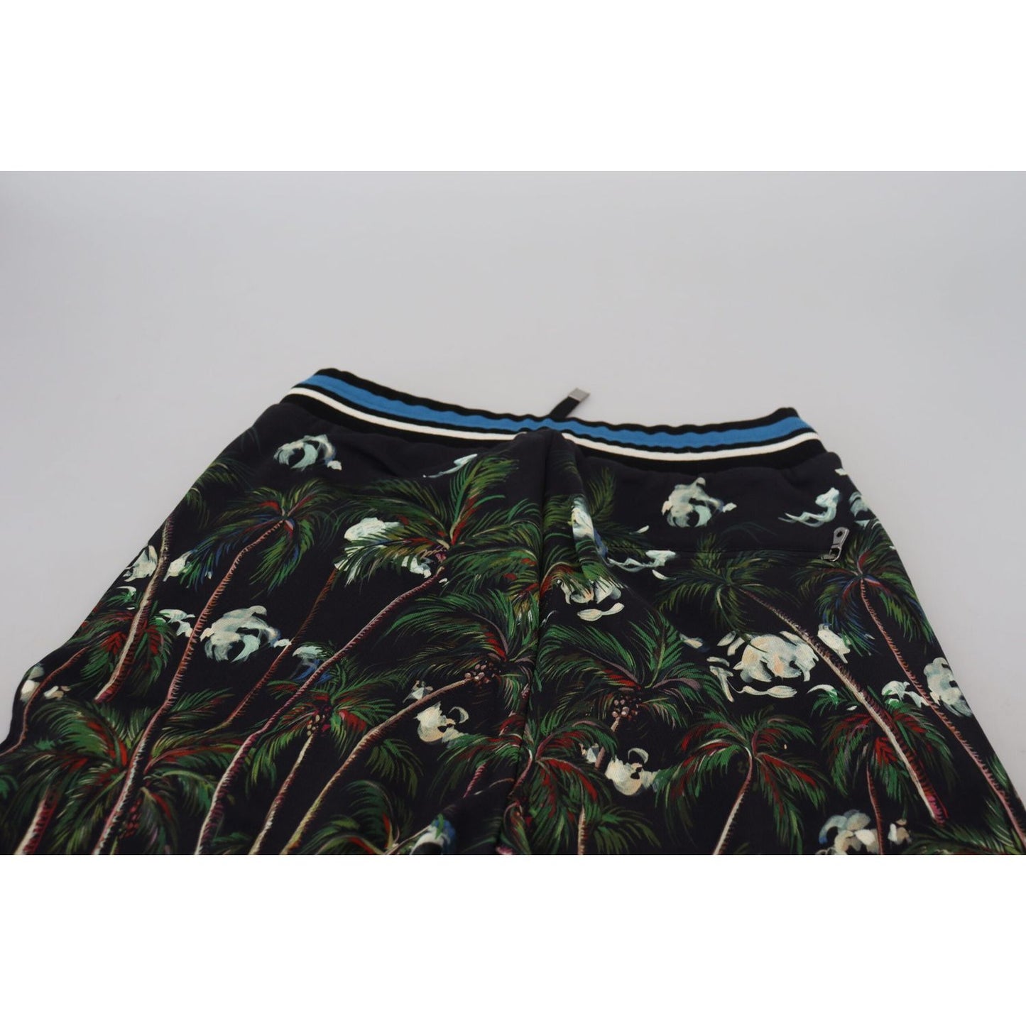 Dolce & Gabbana Black Cotton Volcano Print Casual Shorts