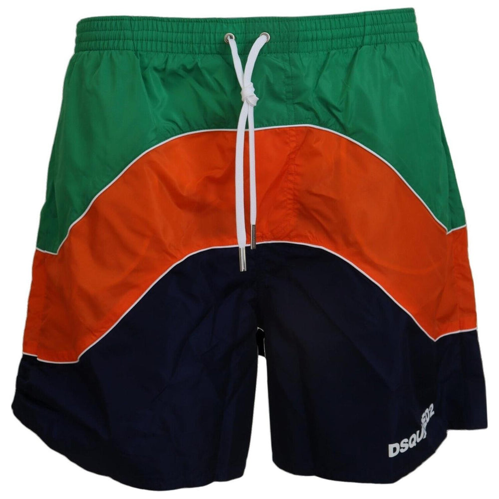 Dsquared² Multicolor Logo Print Men Beachwear Swimwear Short BIK1662- 48