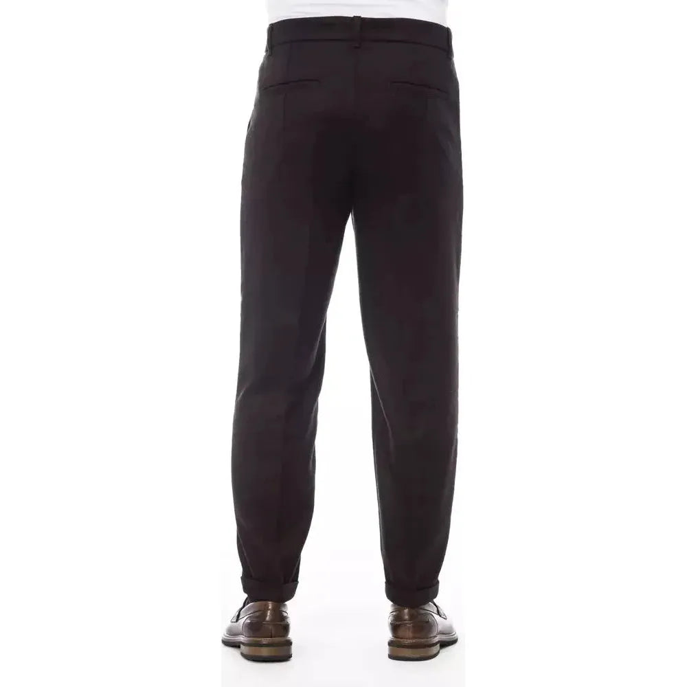 Alpha Studio Brown Wool Men Pant AL-23400-IT48 | M