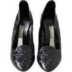 Dolce & Gabbana Black CINDERELLA Floral Crystal Heels Shoes LA10232-39