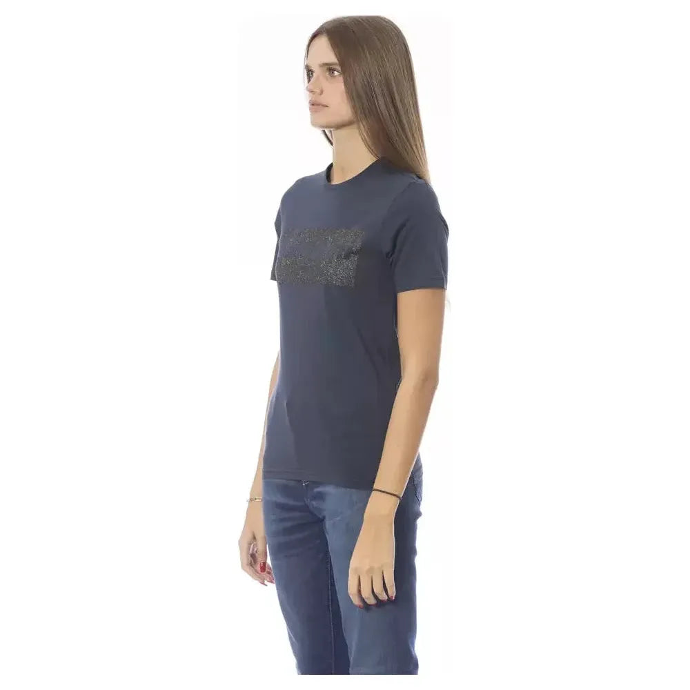 Baldinini Trend Blue Cotton Women T-Shirt BA-23911-XS