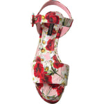 Dolce & Gabbana Multicolor floral print Wedges Floral Ankle Strap Sandals LA10215-35.5