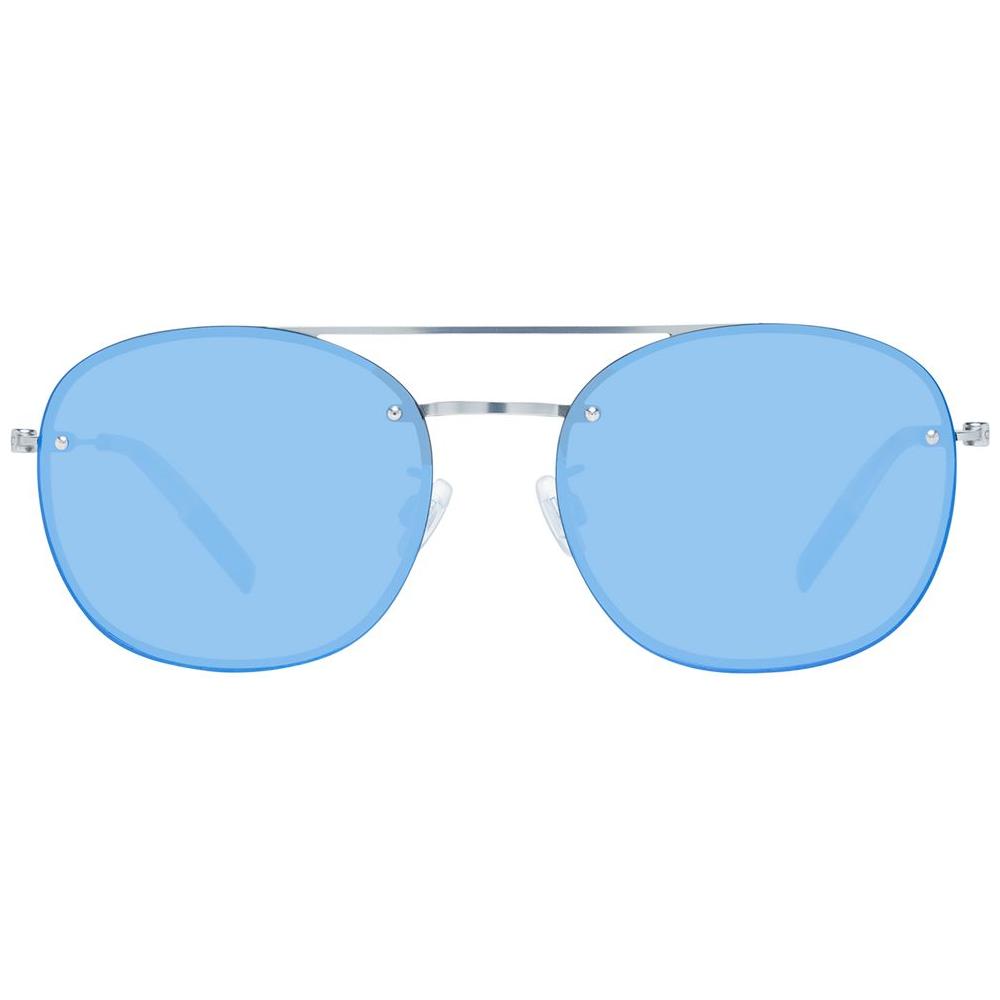 Tommy Hilfiger blue unisex sunglasses with round frames, 100% UVA & UVB protection and plastic blue lenses. Frame width 145mm.