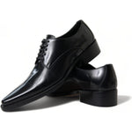 Dolce & Gabbana Black Leather Lace Up Formal Flats Shoes LA10446-38