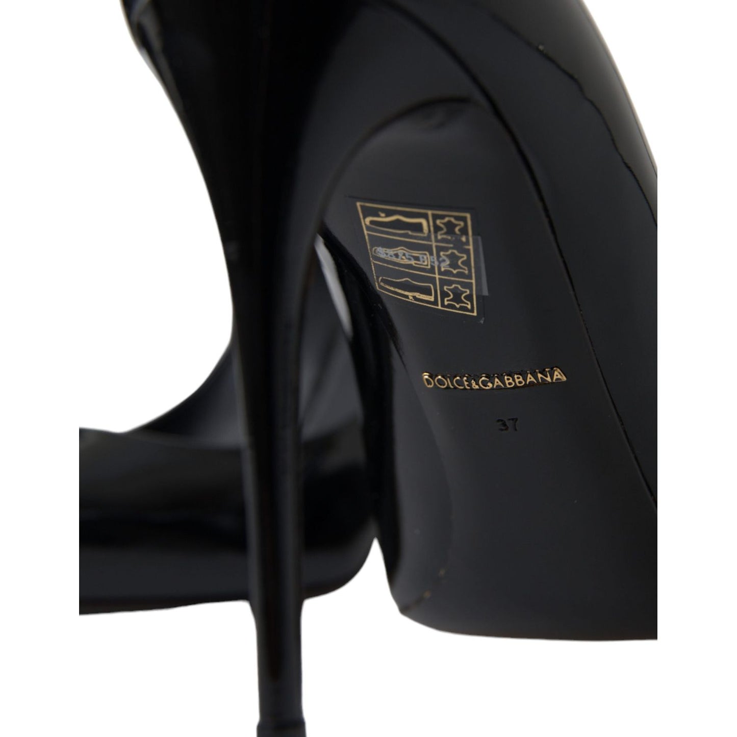 Dolce & Gabbana Black Patent Leather Pumps Heels Shoes LA10339-36