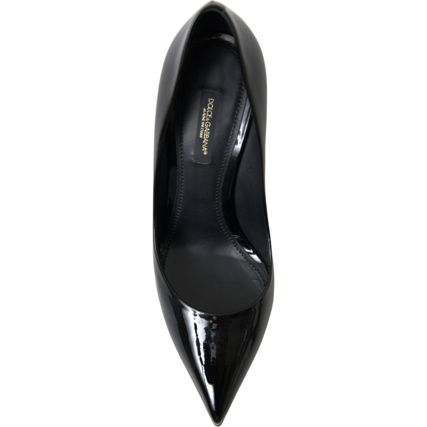 Dolce & Gabbana Black Patent Leather Pumps Heels Shoes LA10339-36